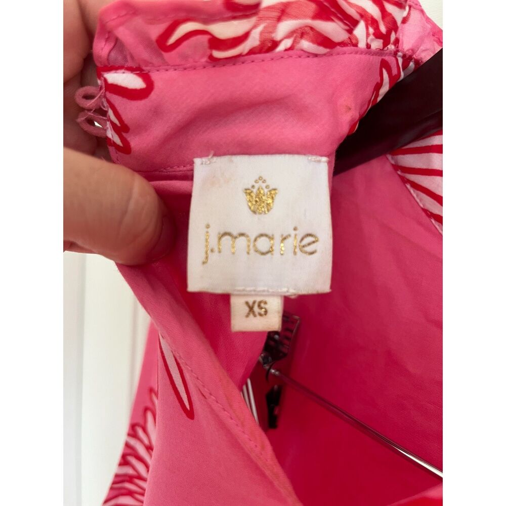 J. Marie Sleeveless Short Shift Dress SZ XS Pink & White Floral Pattern Feminine - Picture 6 of 7